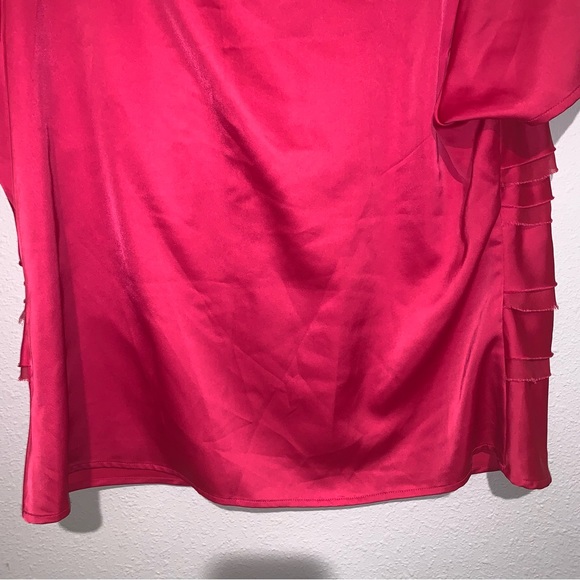 Christopher & Banks Petite XL Ruffle Look Fuchsia Pink Blouse - Picture 6 of 9